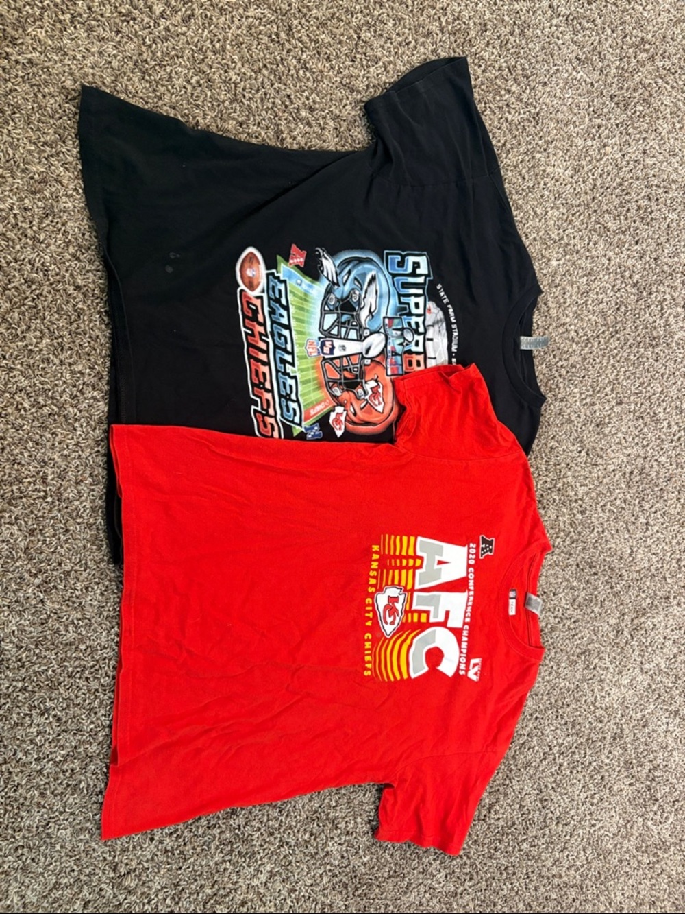 Kansas City Chiefs Red AFC champions T-Shirt 2020 Large & Super Bowl 57 shirt XL